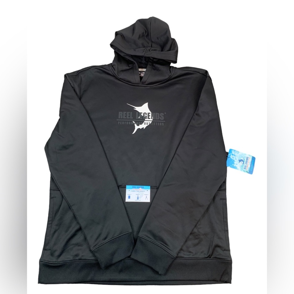 Reel Legends Hoodie Firstmate Fishing Hoodie Multi Pockets NWT Size L…